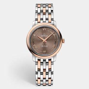 Omega Brown 18K Rose Gold Stainless Steel De Ville Prestige 424.20.27.60.13.001 Women’s Wristwatch 27.4 mm 