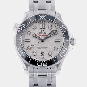 Omega White Stainless Steel Seamaster 210.30.42.20.04.001 Automatic Men's Wristwatch 42 mm