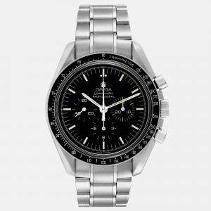 Omega Black Stainless Steel Speedmaster 3572.50 Manual Winding Men's Wristwatch 42 mm