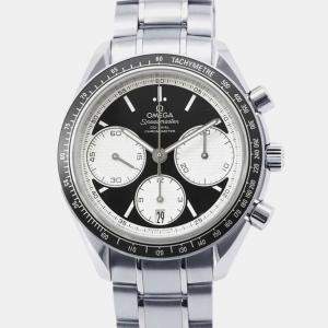 Omega Black Stainless Steel Speedmaster Racing Automatic Men's Wristwatch 40 mm