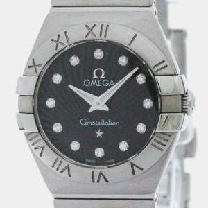 Omega Black Stainless Steel Constellation 123.10.24.60.51.001 Quartz Men's Wristwatch 24 mm