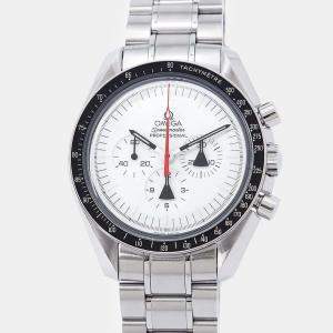 Omega White Stainless Steel Speedmaster 311.32.42.30.04.001 Manual Winding Men's Wristwatch 42 mm