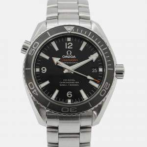 Omega Black Stainless Steel Seamaster Planet Ocean 232.30.42.21.01.001 Automatic Men's Wristwatch 42 mm