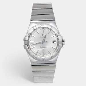 Omega Silver Stainless Steel Constellation 123.10.35.60.02.001 Men's Wristwatch 35 mm