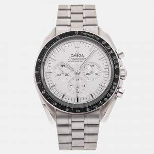 Omega Silver 18k White Gold Speedmaster Moonwatch 310.60.42.50.02.001 Manual Winding Men's Wristwatch 42 mm