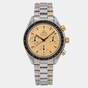 Omega Gold 18K Gold Stainless Steel Speedmaster 3310.10.00 Automatic Men's Wristwatch 39mm