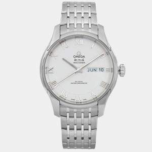 Omega White Stainless Steel De Ville Hour Vision 433.10.41.22.02.001 Automatic Men's Wristwatch 41mm