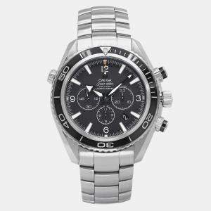 Omega Black Stainless Steel Seamaster Planet Ocean 2210.50.00 Automatic Men's Wristwatch  45.5mm 