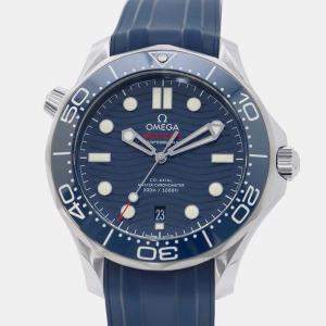 Omega Blue Stainless Steel Seamaster 300M 210.32.42.20.03.001 Automatic Men's Wristwatch 42mm