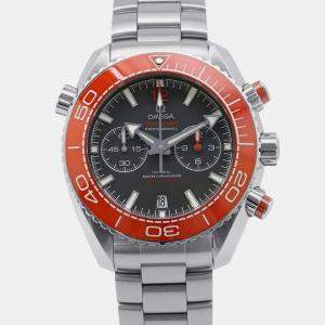 Omega Grey Stainless Steel Seamaster Planet Ocean Automatic Men's Wristwatch 45.5 mm