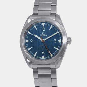 Omega Blue Stainless Steel Seamaster Automatic Men's Wristwatch 40 mm