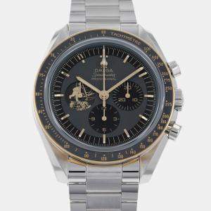 Omega Black 18k Yellow Gold Stainless Steel Speedmaster Apollo 11 310.20.42.50.01.001 Manual Winding Men's Wristwatch 42 mm