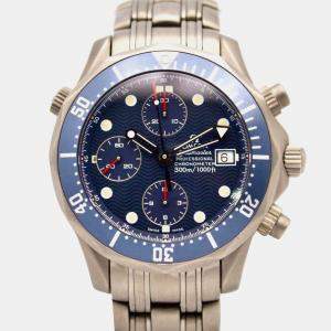 Omega Blue Titanium Seamaster Automatic Men's Wristwatch 42 mm