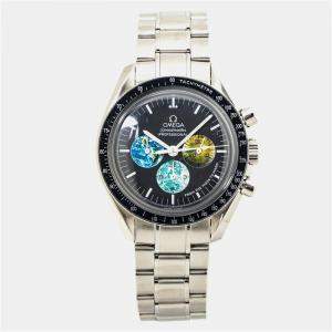 Omega Black Stainless Steel Speedmaster Moonwatch 3577.50.00 Manual Winding Men's Wristwatch 42 mm