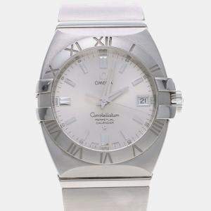Pre Owned Omega Constellation Double Eagle Quartz Silver Stainless Steel Men's Wristwatch 36 mm