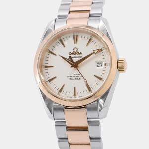 Pre Owned Omega Seamaster Aqua Terra 2304.30 Automatic White 18k Rose Gold Stainless Steel Men's Wristwatch 36 mm