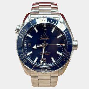 Pre Owned Omega Seamaster Planet Ocean 215.30.44.21.03.001 Automatic Blue Stainless Steel Men's Wristwatch 43.5 mm