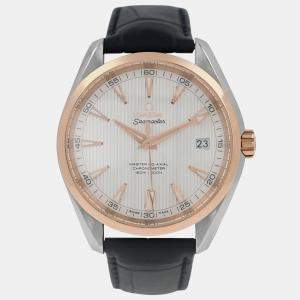 Pre Owned Omega Seamaster Aqua Terra 231.23.42.21.02.001 Automatic White 18k yellow gold stainless steel Men's Wristwatch 41.5 mm