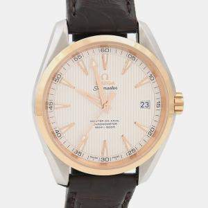 Pre Owned Omega Seamaster Aqua Terra Automatic Rose Gold Stainless Steel Men's Wristwatch 42 mm