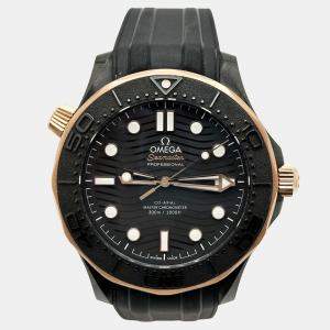 Pre Owned Omega Seamaster Diver 300M 210.62.44.20.01.001 Automatic Black Dial Ceramic 18K Rose Gold Men's Wristwatch 44 mm
