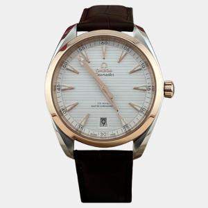 Pre Owned Omega Seamaster Aqua Terra 220.23.41.21.02.001 Automatic Silver Dial Stainless Steel 18k Rose Gold Men's Wristwatch 41 mm