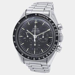 Pre Owned Omega Speedmaster Moonwatch 145.022 Manual Chronograph Black Dial Stainless Steel Men's Wristwatch 42mm