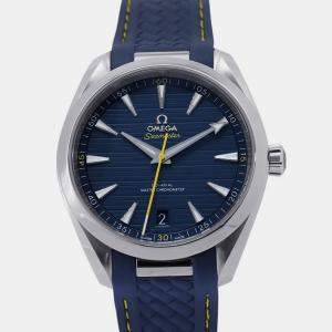 مملوكة مسبقًا Omega Seamaster Aqua Terra 220.12.41.21.03.009 Automatic Blue Stainless Steel Men's Wristwatch 41 mm