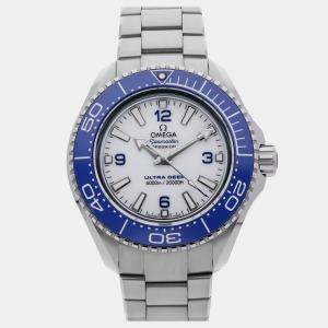 مملوكة مسبقًا Pre-Owned Omega Seamaster Planet Ocean 6000M Ultra Deep O-MEGASTEEL 215.30.46.21.04.001 White Automatic Stainless Steel Men's Wristwatch 45 MM