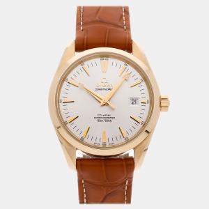 مملوكة مسبقًا Pre-Owned Omega Seamaster Aqua Terra 2603.30.37 Silver Automatic 18k Yellow Gold Men's Wristwatch 39 MM