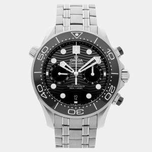 مملوكة مسبقًا Pre-Owned Omega Seamaster Diver 300M Chronograph 210.30.44.51.01.001 Black Automatic Stainless Steel Men's Wristwatch 44 MM