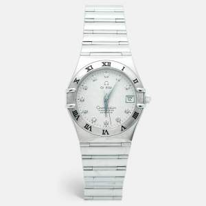 مملوكة مسبقًا Omega Constellation 1504.35.00 Silver Dial Stainless Steel Diamond Men's Wristwatch 35.50 mm