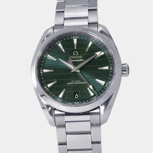 مملوكة مسبقًا Omega Seamaster Aqua Terra 220.10.41.21.10.001 Green Stainless Steel Automatic Men's Wristwatch 41mm