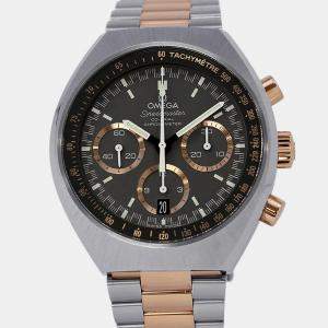 مملوكة مسبقًا Omega Speedmaster Mark II 327.20.43.50.01.001 Black Automatic Steel 18K Rose Gold Men's Wristwatch 42 mm