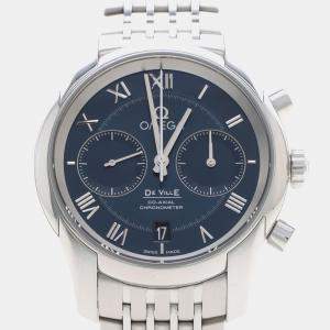 Pre Owned Omega De Ville 431.10.42 Navy Blue Stainless Steel Automatic Men's Watches 42mm