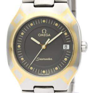 Omega Black 18K Yellow Gold And Stainless Steel Seamaster Polaris 396.1022 Men's Wristwatch 31 MM