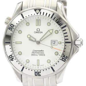 Omega White Stainless Steel Seamaster Professional 300M Quartz 2542.20 Men's Wristwatch 41 MM