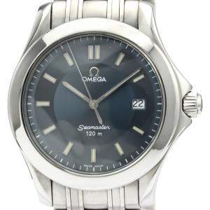 Omega Blue Stainless Steel Seamaster Quartz 2511.82 Men's Wristwatch 36 MM