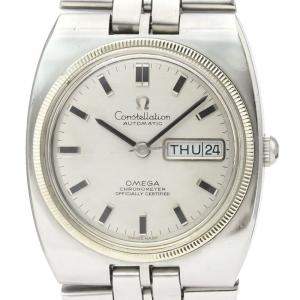 Omega Silver Stainless Steel Constellation Day Date Automatic 168.045 Men's Wristwatch 36 MM