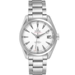Omega White Diamonds Stainless Steel Seamaster Aqua Terra 231.10.39.21.54.001 Men's Wristwatch 38.5 MM 