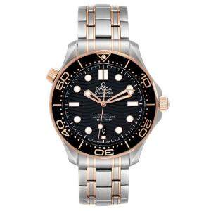 Omega Black 18K Rose Gold And Stainless Steel Seamaster 210.20.42.20.01.001 Men's Wristwatch 42 MM