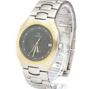 Omega Grey Gold Tone Stainless Steel Seamaster Polaris 396.1022 Women's Wristwatch 31 MM  
