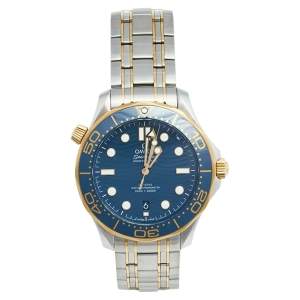 Omega Blue 18k Yellow Gold Stainless Steel Seamaster 210.20.42.20.03.001 Men's Wristwatch 42 mm
