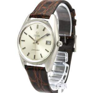 Omega Silver Stainless Steel Seamaster Date Cal 1012 Vintage Automatic 166.0167 Men's Wristwatch 36 MM