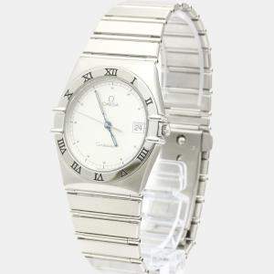 Omega Silver White Stainless Steel Constellation 396.1070 Women's Wristwatch 33 MM