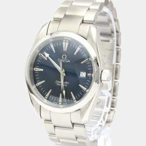 Omega Blue Stainless Steel Seamaster Aqua Terra Quartz 2518.80 Men's Wristwatch 36 MM
