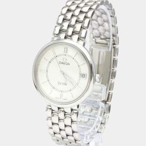 Omega Silver Stainless Steel De Ville Prestige Quartz 7514.31 Men's Wristwatch 32 mm