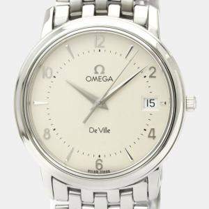 Omega Silver Stainless Steel Quartz De Ville Prestige 4510.30 Men's Wristwatch 34 mm