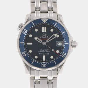 Omega Blue Stainless Steel Seamaster Professional 2222.80 Automatic Men's Wristwatch 36 mm