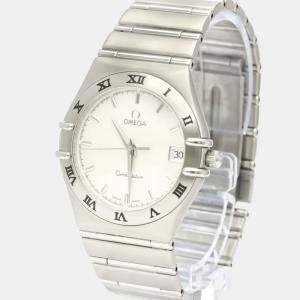 Omega Silver Stainless Steel Constellation 1512.30 Quartz Men's Wristwatch 33 mm