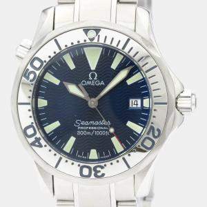 Omega Blue Stainless Steel Seamaster 2263.80 Men's Wristwatch 36 mm